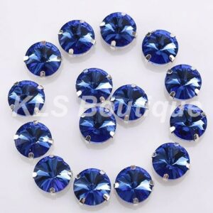 Ref 142 – 10 Strass à Coudre 10 mm Bleu Saphire