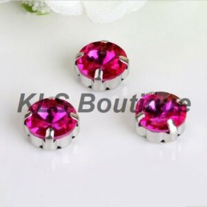 Ref 136 – 10 Strass à Coudre 10 mm Rose Intense