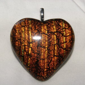 Ref 3409 – Pendentif Cœur en Verre Dichroïque (40 x 40mm)