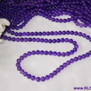 Ref 3424 – 85 Perles en Verre Craquelé 10 mm Violet