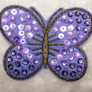 Ref 45 Violet – Ecusson Papillon et Sequins Violet