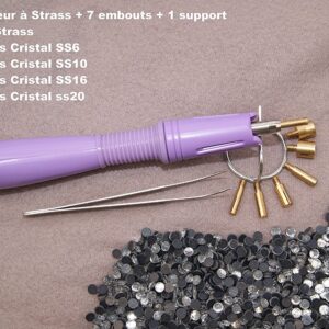 Ref 851 – Applicateur à Strass Violet  + 3500 Strass Thermocollant (Hotfix)
