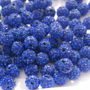 Ref 55 – Perles Shamballa – Couleur Bleu Fonce -10mm