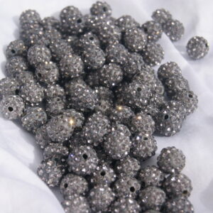 Ref 59 – Perles Shamballa – Couleur Diamant Gris -10mm