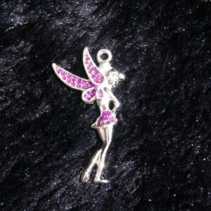 Ref 855-Violet – Pendentif Fée Argenté Pailleté Violet