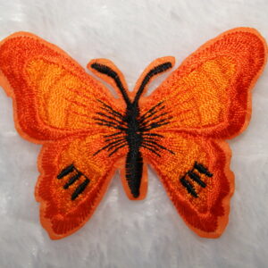 Ref 47 Orange – Ecusson Papillon Brodé – 55mm x 73 mm Orange